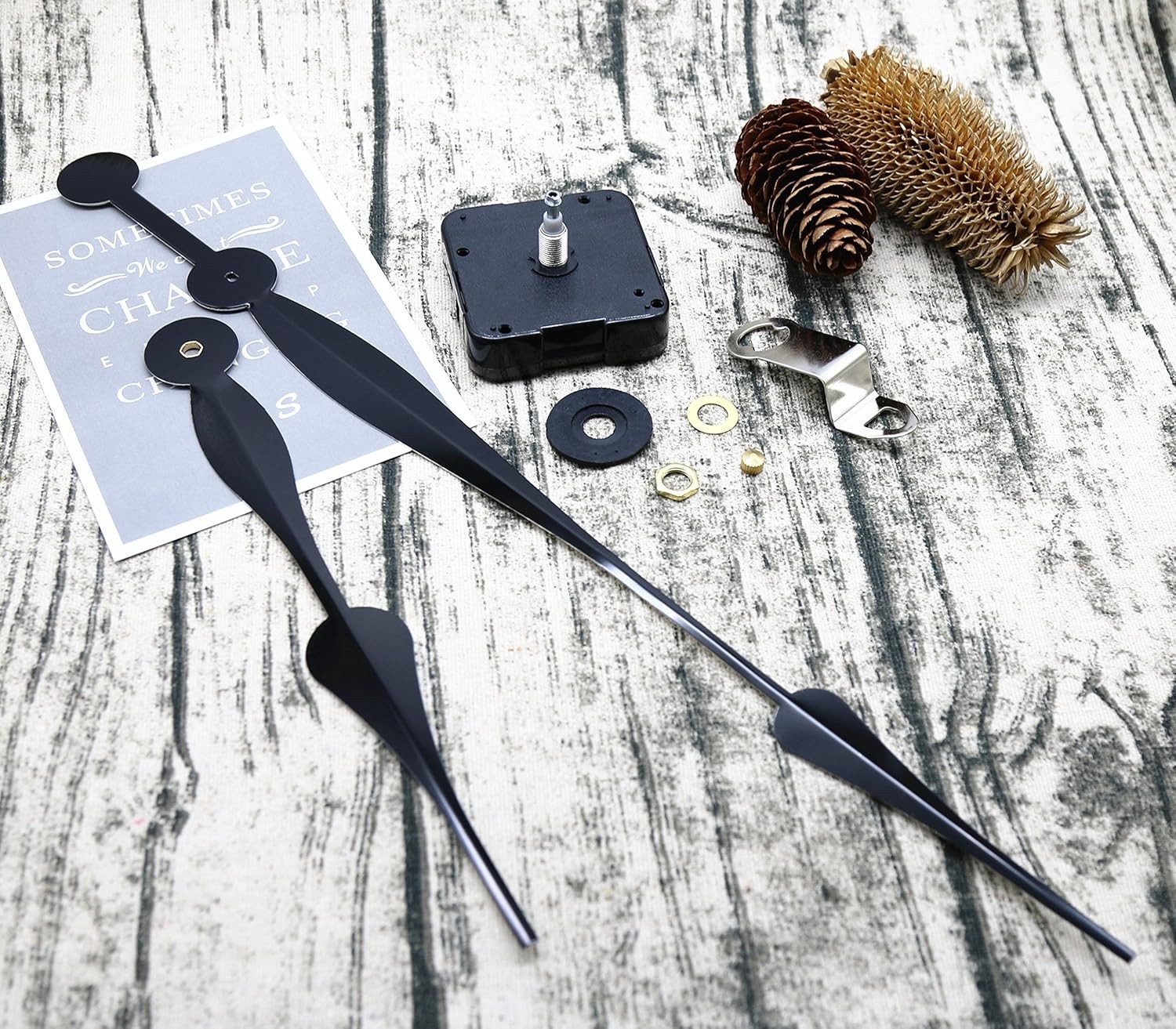 Complete Long Shaft Clock Movement Kit with Spade Hands – Perfect for Designers