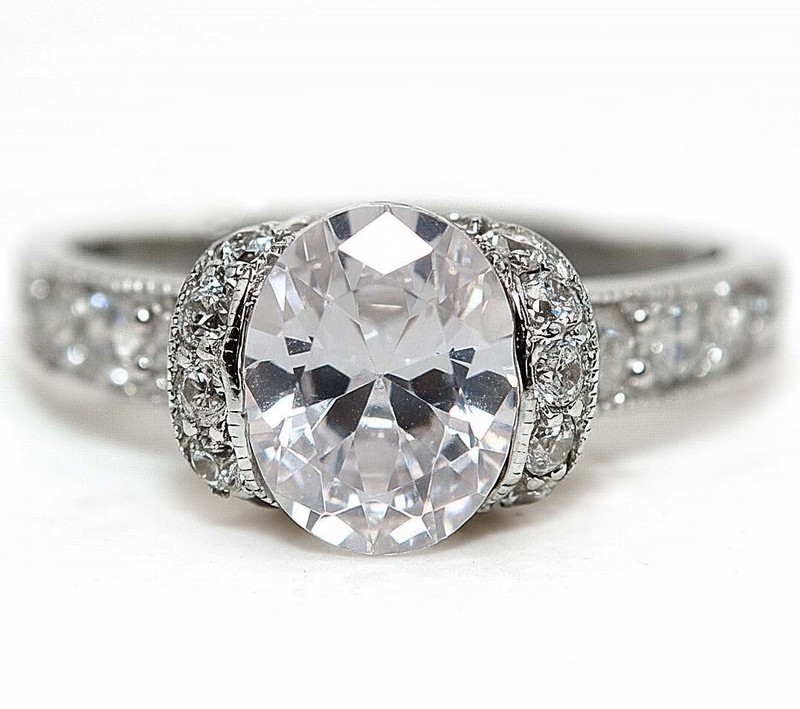 2CT Heat Treated Moissanite 925 Sterling Silver Ring Sz 7 MM2-5