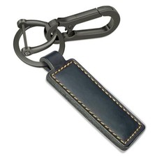 Key Chain Genuine Leather Car Keychain Universal Key Fob Grey Clip black Tag