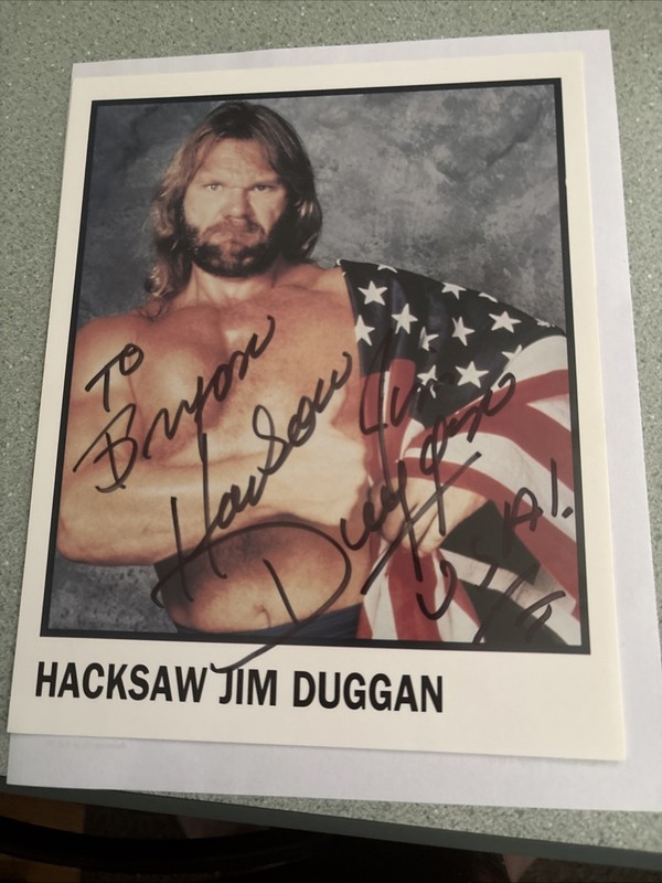 Hacksaw Jim Duggan  Signed / Autographed 8x10 Photo, 1991 TitanSports