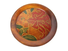 Japanese antique vintage lacquer wood large round Bon  tea tray