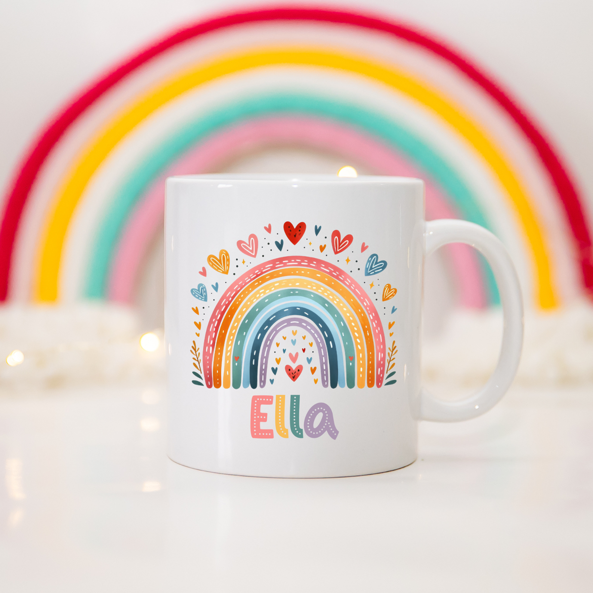 Personalised Rainbow Children's Mug, Fun Kids Cup, Toddler Small Mug,