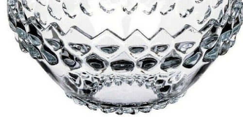 24cm Crystal Glass Bowl Large Heavy Clear Art Fruit Trifle Salad Serving Bowls - Picture 2 of 5