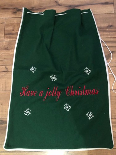 Santa's Christmas Felt Toy Carry Bag 21" x 29" Red Letters Embroidered