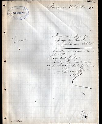BOUSSAC (23) HOTEL de la GARE & CONSTRUCTION MATERIALS ''G. DUCOURTHIAL'' 1908