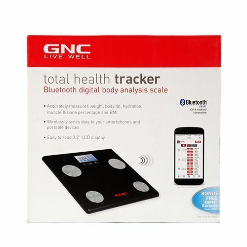 GNC TOTAL HEALTH TRACKER BLUETOOTH DIGITAL BODY ANALYSIS SCALE BLACK GS-7561N - Picture 4 of 4