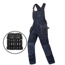 Workwear Bib And Brace Overall Pants Trousers Garage Overalls With Knee Pads