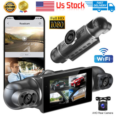 HD 1080P 4 Way Lens Car DVR Dash Cam Video Recorder G-Sensor Night Vision Camera