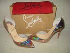 AUTH NEW WOMEN LOUBOUTIN IRIZA D'ORSAY 100 IRIDESCENT LEATHER PUMPS/HEELS US 9 — photo 2