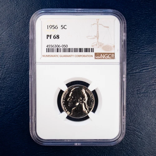 1956 Proof Jefferson Nickel, NGC PF68, High Grade Low Mintage D87
