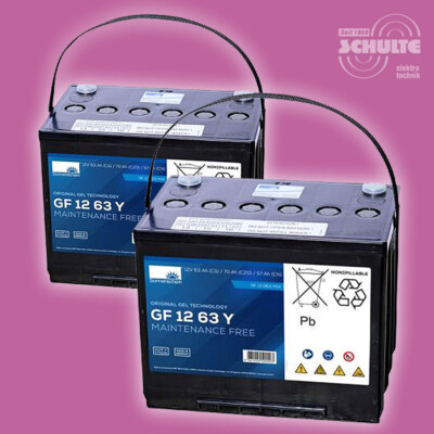 Batterie-Satz 2 Stck Blei Gel Akku 12 V 63 Ah 12V 63A für Invacare Comet Alpine
