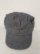 Unbranded Blue White Striped Strap Back Kids Train Conductor Style Hat NWOT