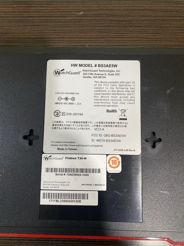 WatchGuard BS3AE5W Firebox T30-W Network Security Firewall w/ Power Adapter - Picture 3 of 4