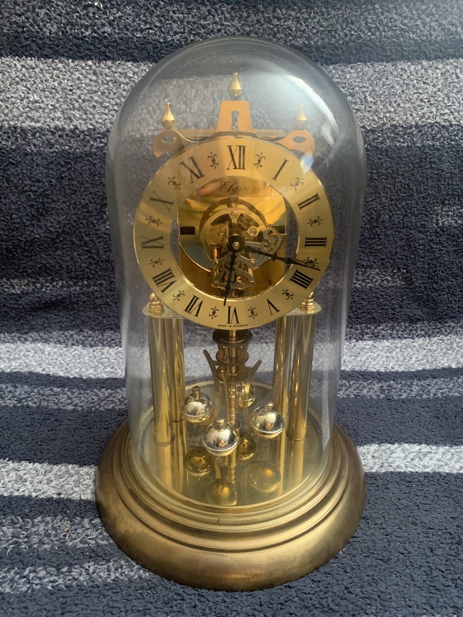 NICE WORKING ELGIN GRANVILLE E49 BRASS GLASS 400 DAY ANNIVERSARY