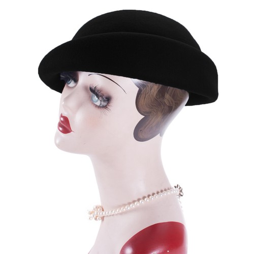 Womens Vintage Style 100% Wool Felt Beret Derby Plain Hat Millinery Craft A553 - Picture 49 of 50