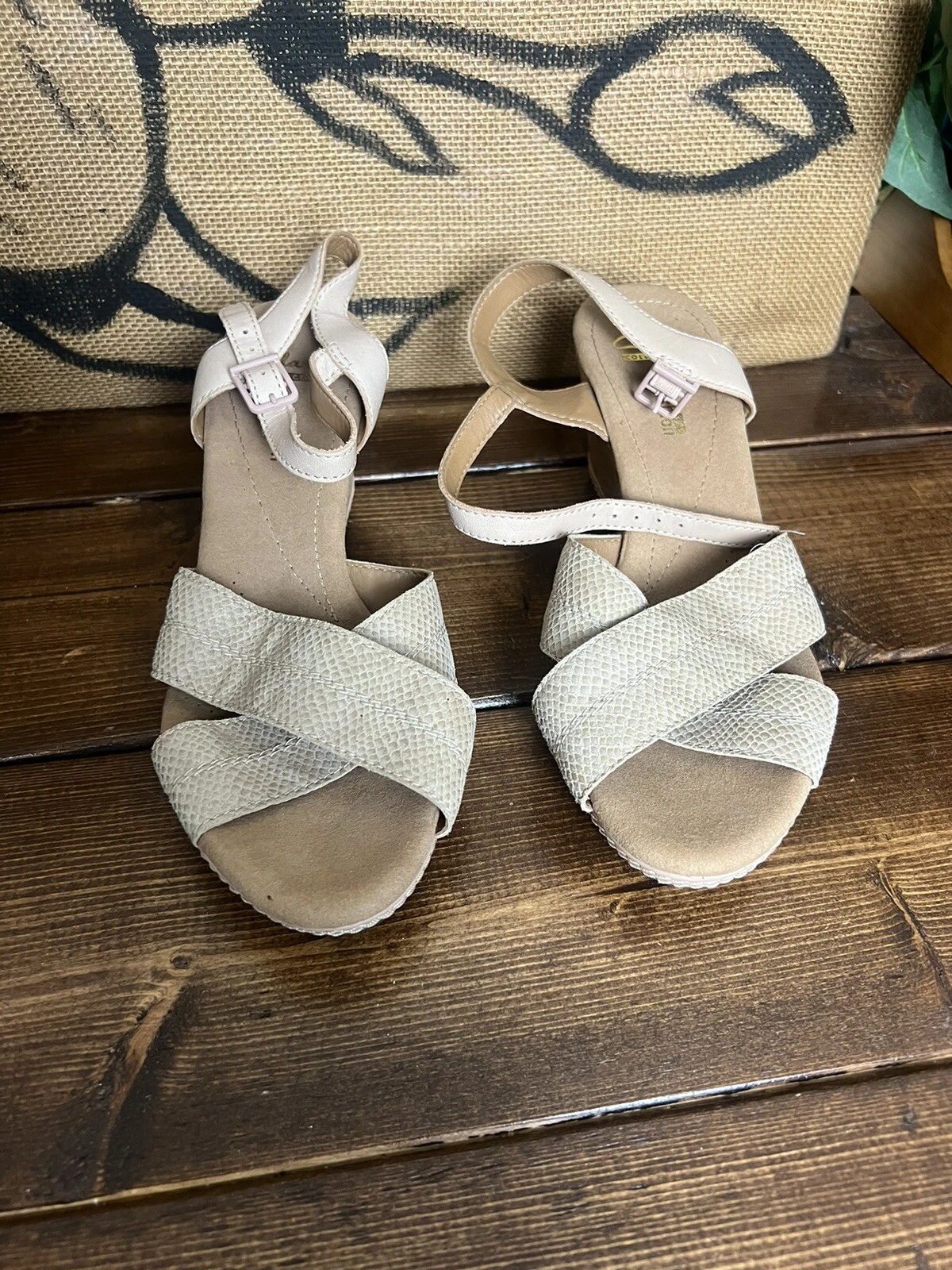 CLARKS Clark's Cushion Step zeppe incrociate con spalline misura 8 5