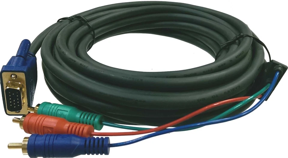 Cable VGA HD 15 -1 = 14 pin to Component RGB RCA 3 Male Analog Video C2G  25FT - Image 2 of 2
