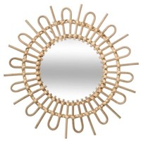 Wandspiegel Rattan Spiegel Dekospiegel Schminkspiegel Flurspiegel Wanddeko Ø50Cm