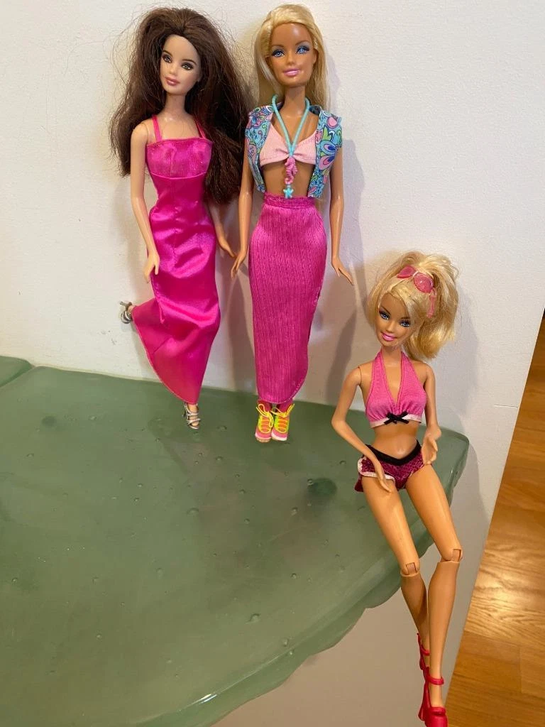 Barbie Vintage 3 Doll LOT A Articulated Lever Arm Reebok All