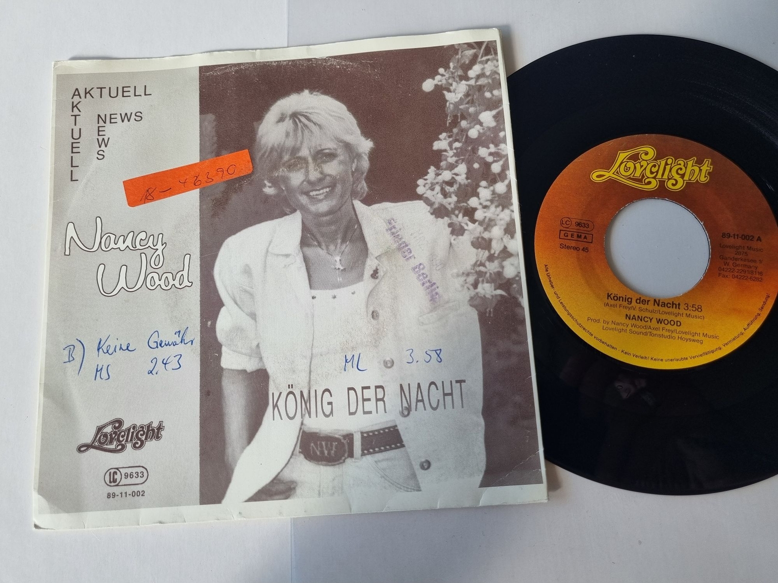 Nancy Wood = Renate Kern - König der Nacht 7'' Vinyl Germany