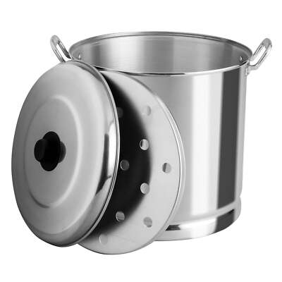27.5 Quart Steamer Large Stock Pot Pan Brew Boiling Stew Cooking w/Aluminum Lid