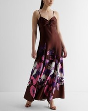 Express Satin Twist Front Floral Maxi Dress. Size XSmall. NWT. Free shipping