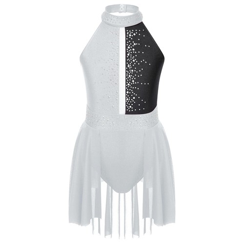 Dance Dress Ballet Figure Skating Gymnastics Stage Costume Rhinestone Leotard - Picture 34 of 34