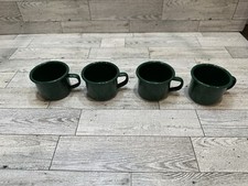 Enamelware GSI Cup 4oz. Set of 4 Outdoor Green Camping Gear Cups