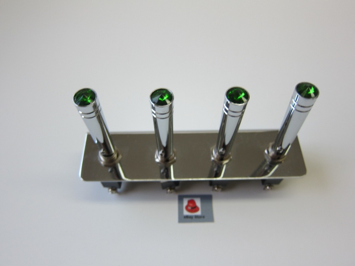 Lowrider hydraulics or Air 3 prongs switch & 4-hole panel & Green