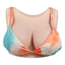 Round Neck Realistic Silicone Breast Forms Breastplate Shemale Costumes Cosplay