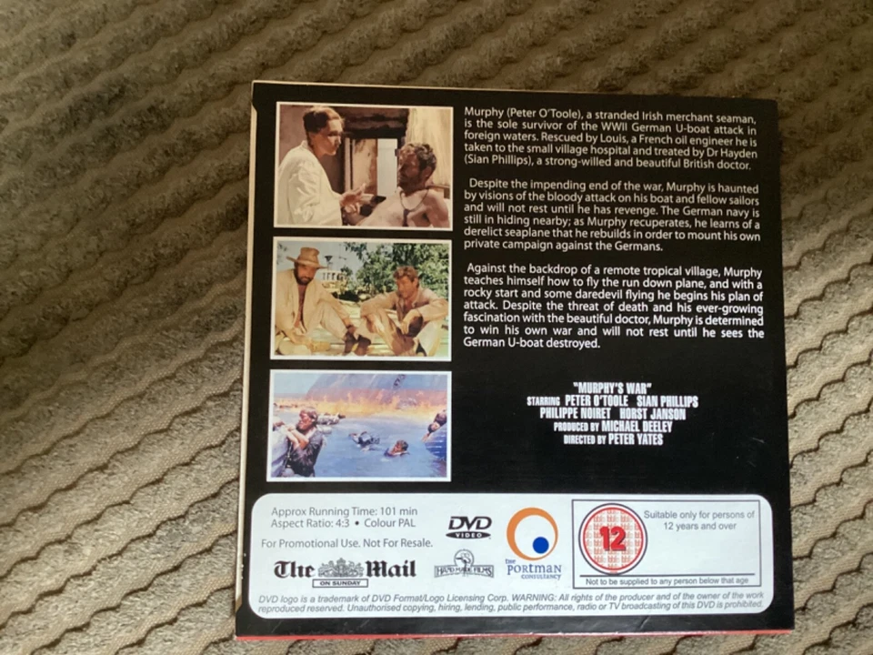 MURPHY'S WAR DVD PETER O'TOOLE promo The Mail - Image 2 of 2