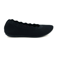 Womens 6 Skechers Cleo 2.0 Love Spell Black Knit Memory Foam Ballet Flats 158343