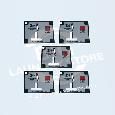 5 Pcs. (5x) NEW Set-O-Matic OVERLAY - Wascomat Gen 5, Gen 6 Coin Drop w/ Return