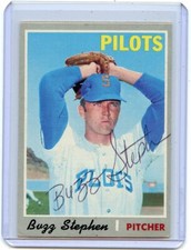 1970 TOPPS BASEBALL #533 BUZZ STEPHEN AUTOGRAPH, SEATTLE PILOTS, 052419