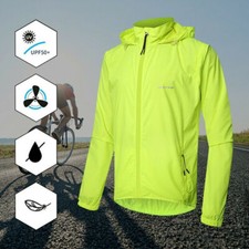 Herren Fahrradjacke Fahrrad Regenjacke Winddicht Wasserdicht Ärmel Abnehmbar NEU