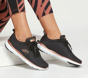 skechers flex appeal 3.0 black rose gold