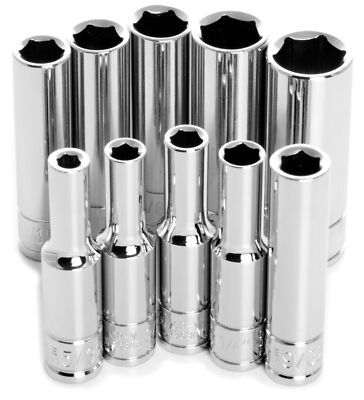 Performance Tool 10 Piece Impact Socket Sets W36300 1/4'' SAE Deep