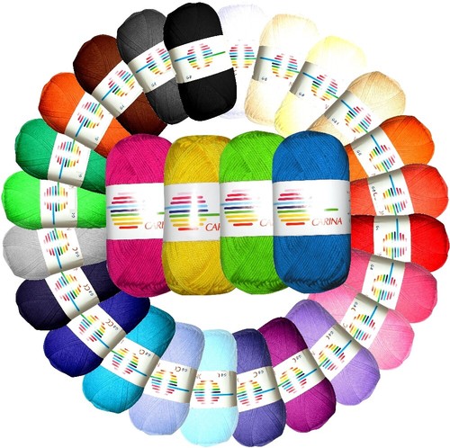 Carina Wolle mit Glanz 100% Baumwolle Strickgarn Häkelgarn Schulgarn 4,00€/100g - Bild 1 von 47