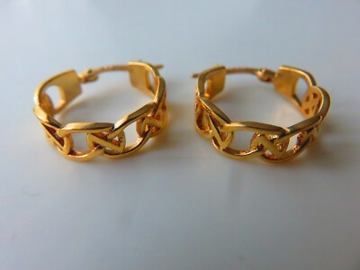 Gold Huggies Reifen Ohrringe 9 Karat gelb keltisch klobig