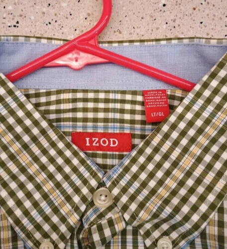 NEW w/o tag IZOD Men's Long Sleeve Dress Shirt Size Large Tall Green Blue White