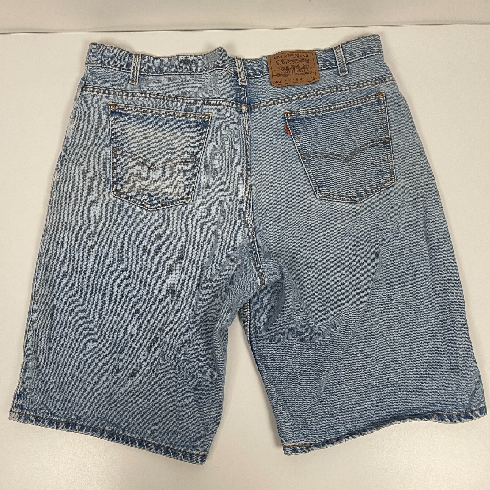 Vintage Levis Shorts Mens 40 550 Relaxed Fit Jeans Denim Light Wash Orange  Tab | eBay
