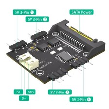 PC Lighting Setups, 4Port ARGB Controller Hub,4Port 5V ARGB Fan LED Controller