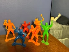 Marx 1967 Marvel 6" Cap. America IronMan Thor Daredevil Spiderman Complete Set