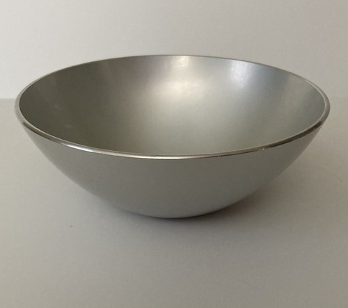 EMALOX Norway Retro Mid Century Modern Silver Enamel Bowl Small Cereal MCM Vtg