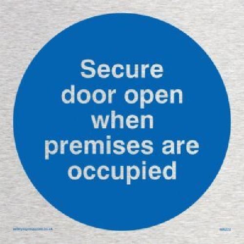 Viking segni ma222-s85-ms"Secure porta aperta quando sono occupati" Sign, marine