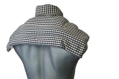 GIRAFFENLAND Nackenkissen mit Kragen | Nacken Schulter Wärmekissen Bio-Stoff blau-weiß