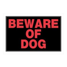 Hillman Black  Red Beware Of Dog Sign, 8 in. x 12 in.