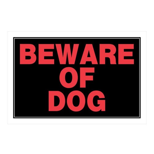 Hillman Black & Red Beware Of Dog Sign, 8 in. x 12 in. 839924