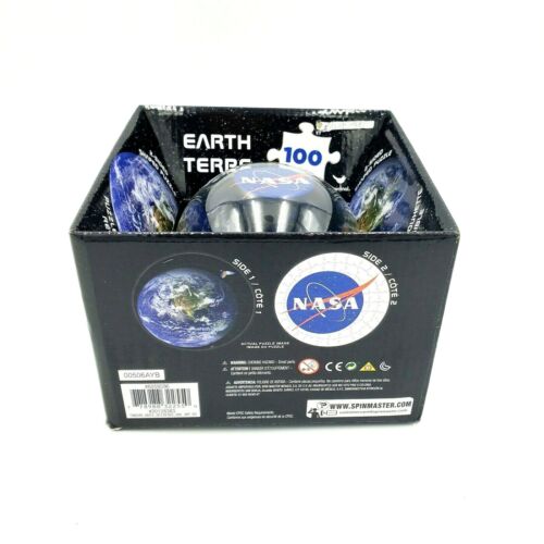NASA EARTH 2-Sided Shaped Jigsaw Puzzle & Storage Tin 100 Piece 14" Diameter New - Picture 4 of 4