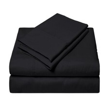1000TC Egyptian cotton Black Solid 8,10,12,15, Inch Deep Pocket Bedding Items